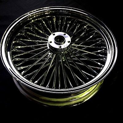 楽天市場】部品屋K&W キングスポーク ホイール クローム/クローム18