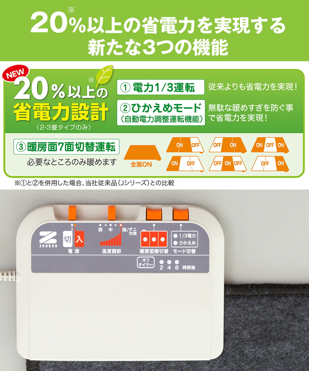楽天市場】ゼンケン ホットカーペット 2畳 電磁波99％カット ZCB-20P