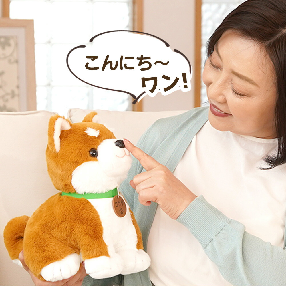 楽天市場】テレビで紹介☆ 音声認識ぬいぐるみ こんにちワン！しばいぬ