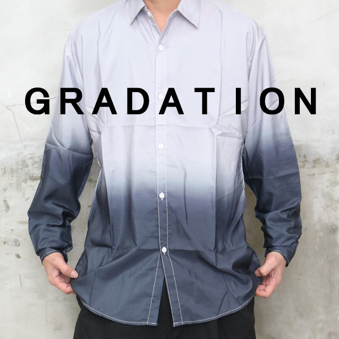 楽天市場】グラデーションシャツ メンズ 長袖シャツ [M便 1/1] シャツ