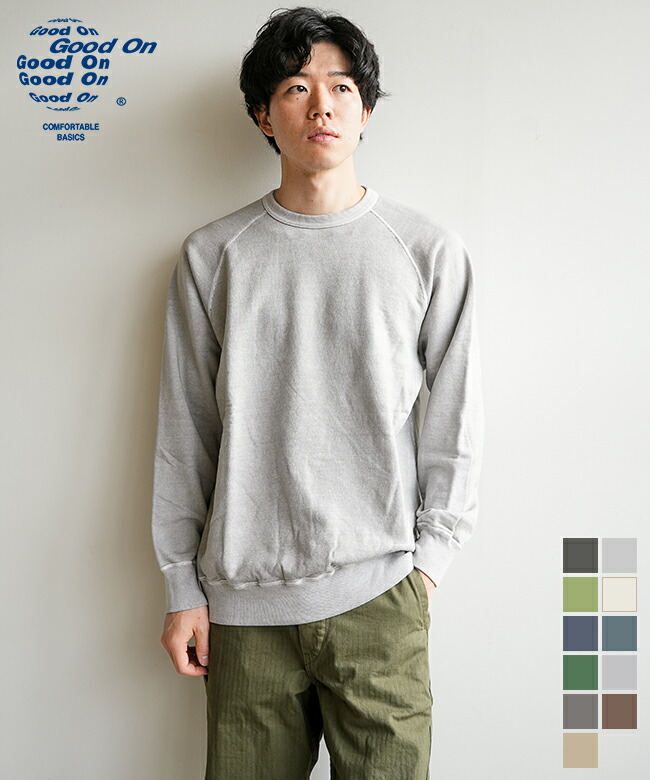 楽天市場】[GOBW-101P/C]GOOD ON(グッドオン) L/S RAGLAN CREW SWEAT