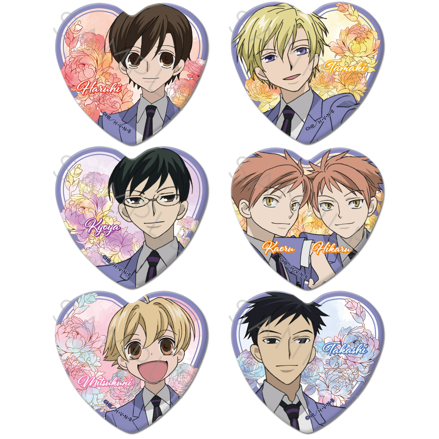 楽天市場】『桜蘭高校ホスト部』 ハート型缶バッジ A(藤岡 ハルヒ) B