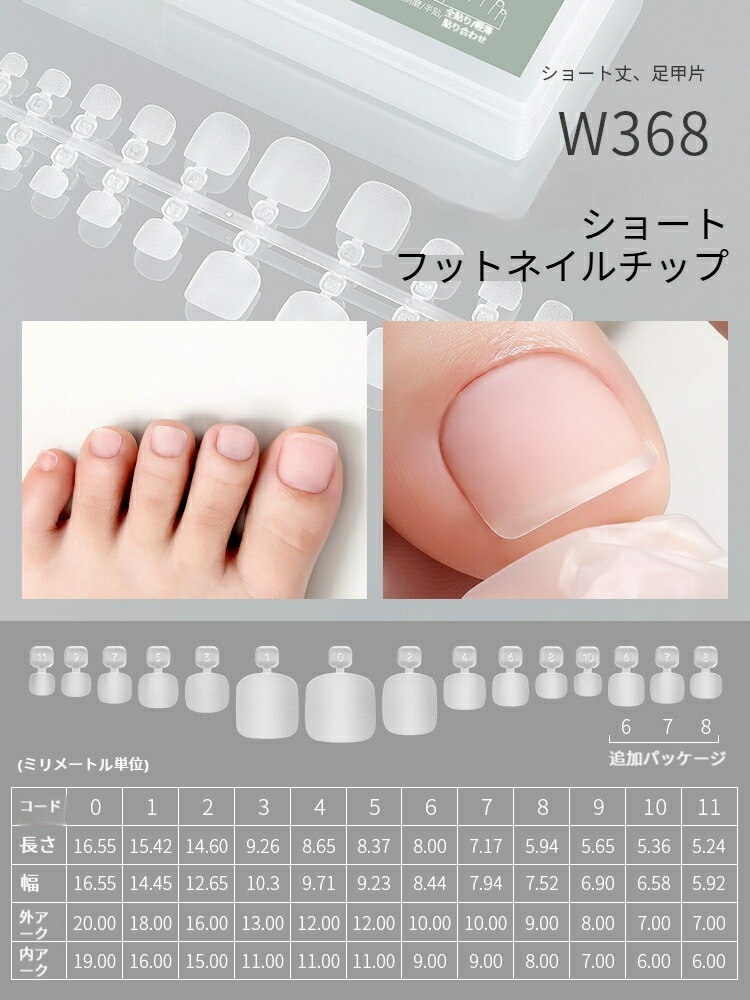 楽天市場】MJXS ネイルチップ クリア 約360枚入り 選べる6種類 チップ