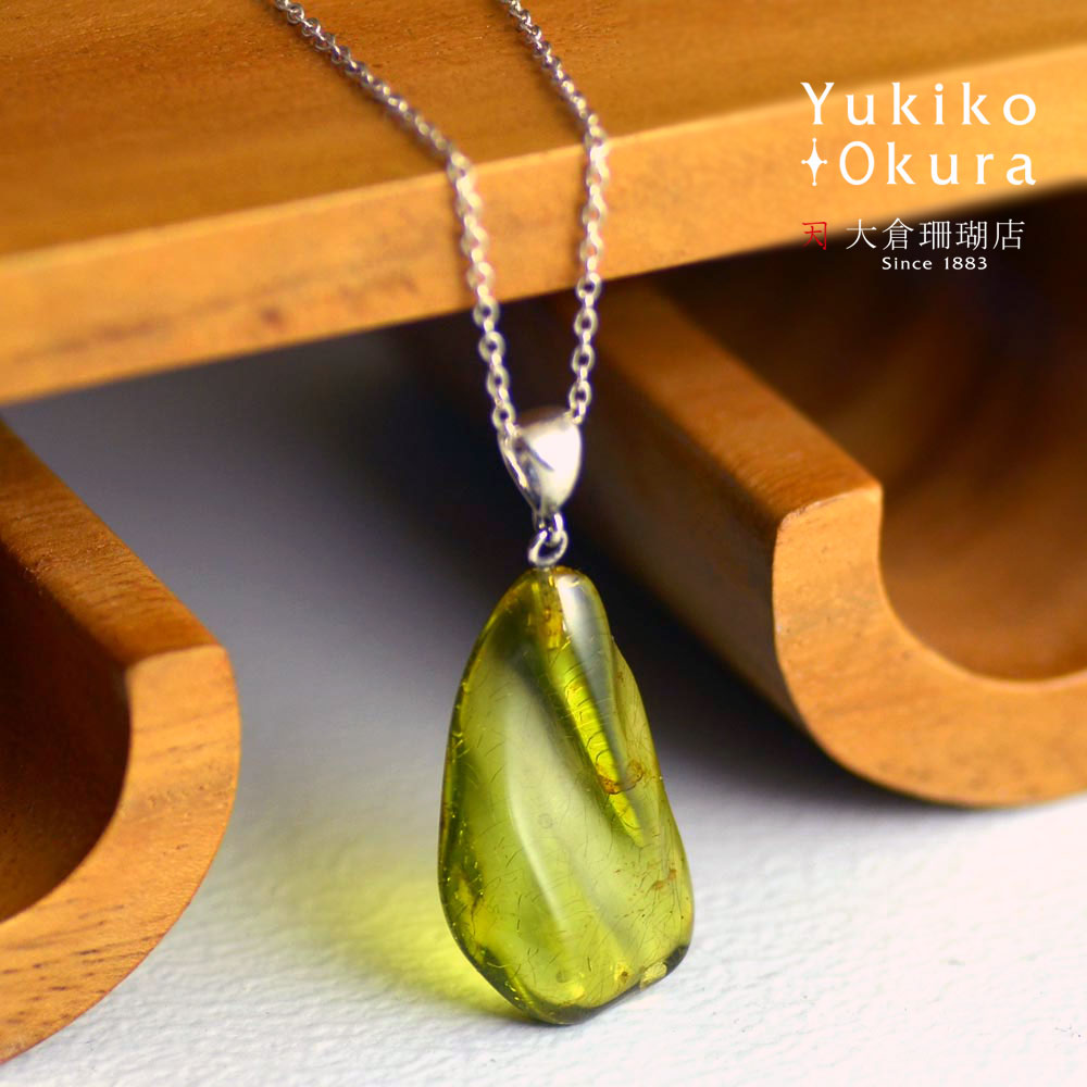 楽天市場】琥珀 ペンダント トップ グリーンアンバー シルバー SV925
