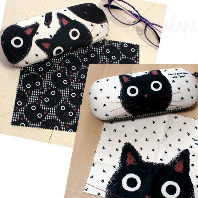 楽天市場】メガネケース 猫柄 メガネ拭き付き たまちゃん モノたま
