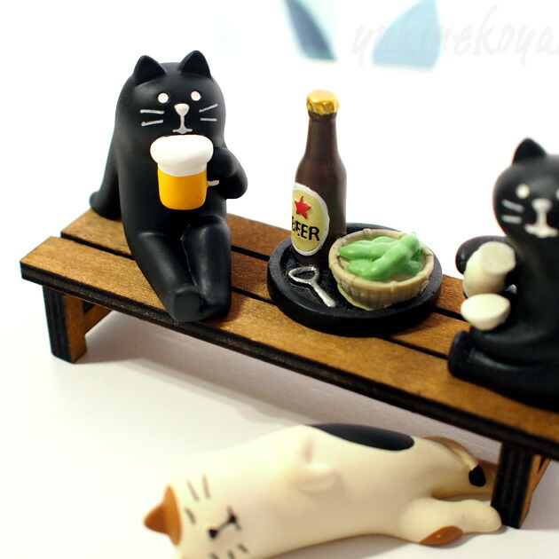 楽天市場】猫のマスコット デコレ コンコンブル 麦酒黒猫 まったり