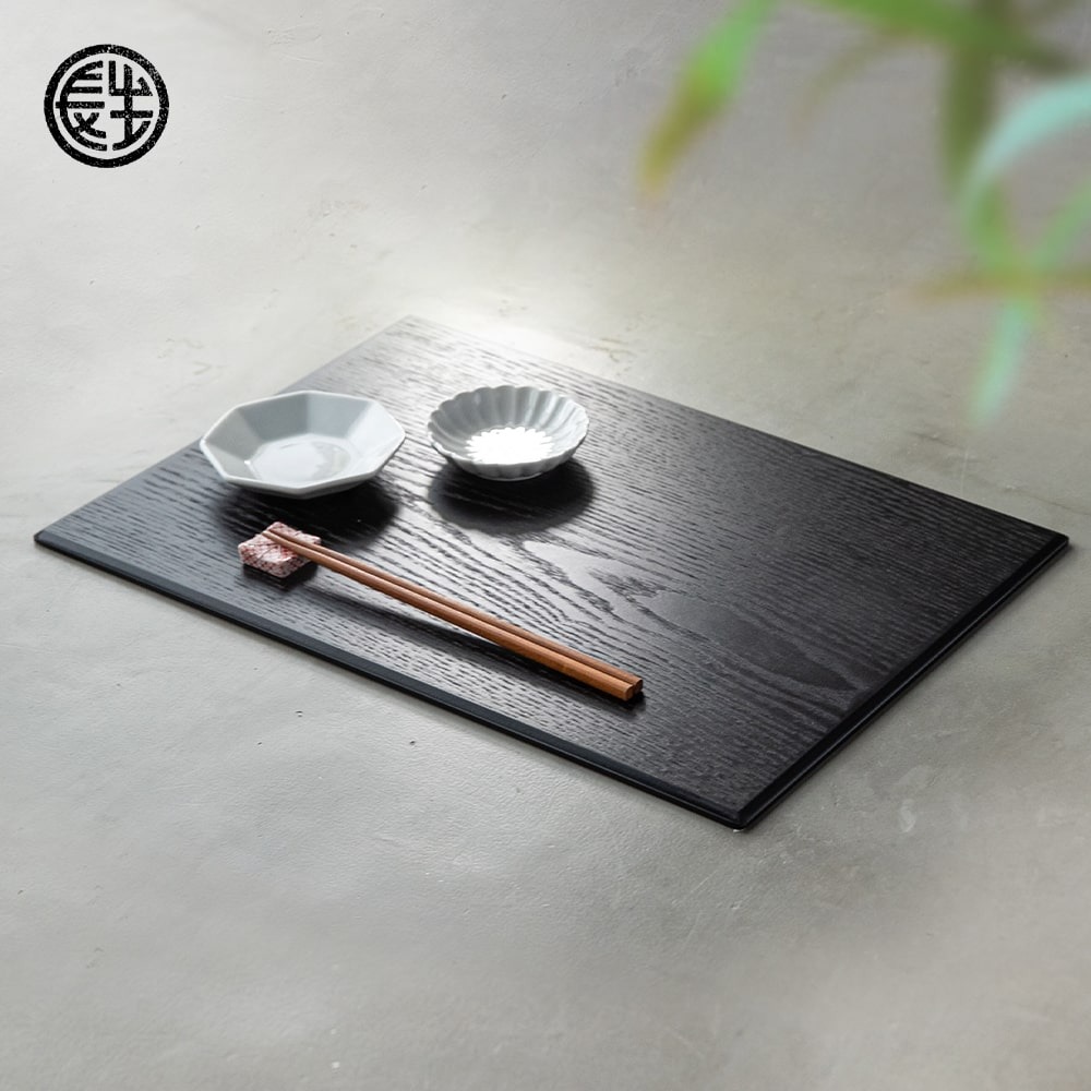 楽天市場】木製 ランチョンマット 山中塗 横幅43cm 送料無料 黒 木目