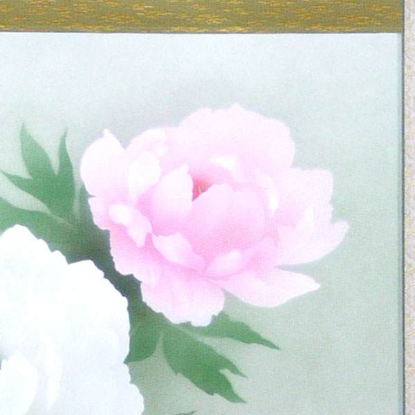 楽天市場】掛軸 掛け軸 年中掛け 紅白牡丹 中川幸彦 尺八横 約横67cm