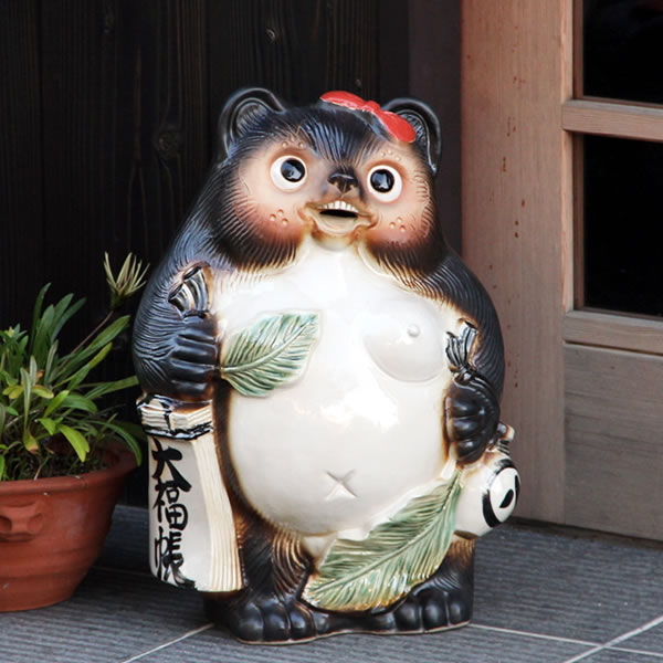 楽天市場】信楽焼 13号笑福メス狸 信楽焼たぬき縁起物タヌキ 陶器