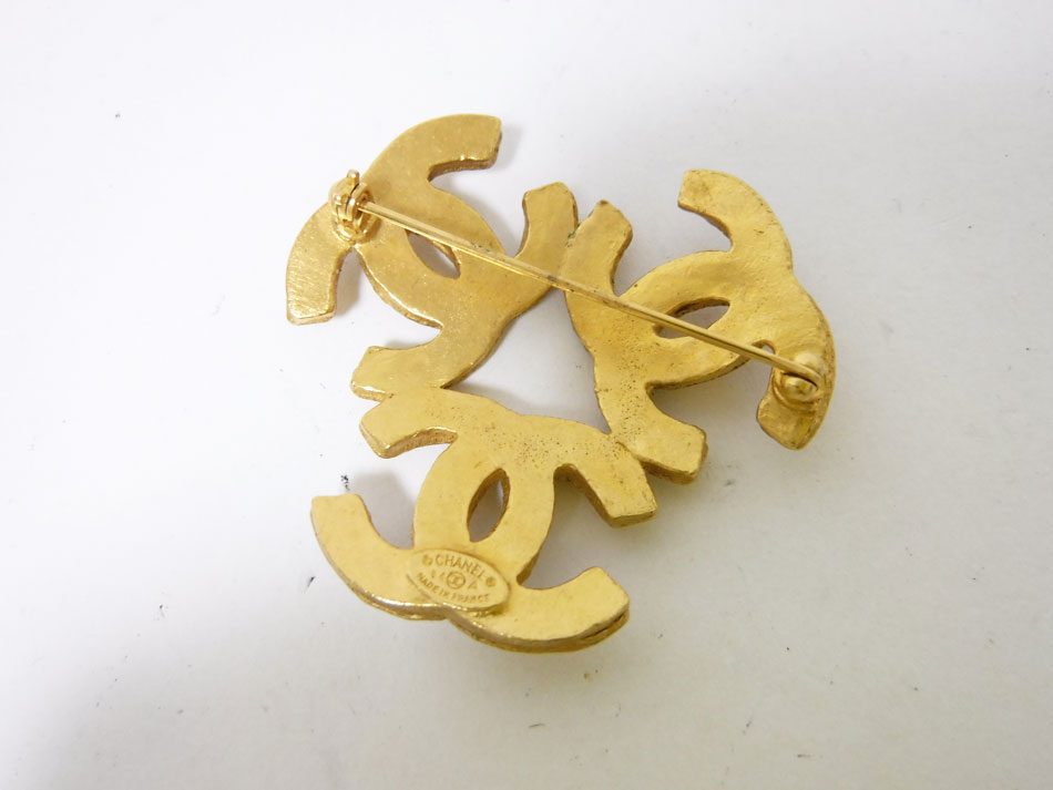 楽天市場】CHANEL シャネル ブローチ ヴィンテージ トリプルココ