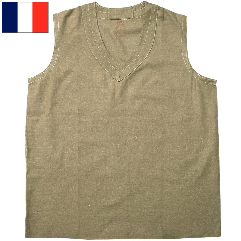 楽天市場】メール便可 フランス軍 リネンベスト ブラウン デッド