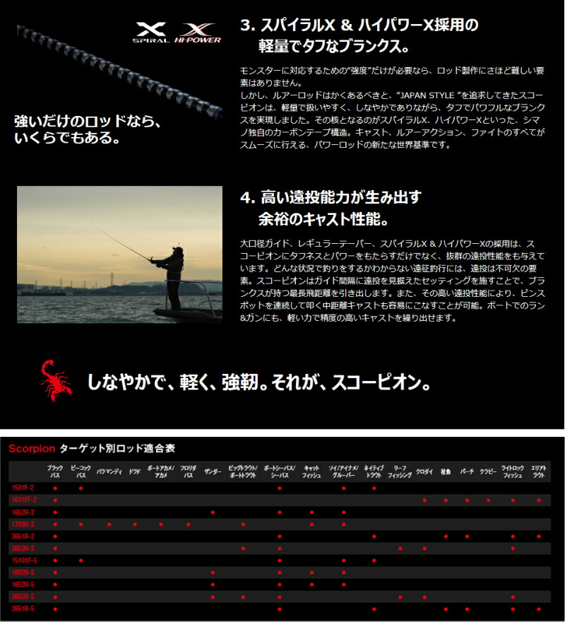 楽天市場】シマノ/SHIMANO スコーピオン 2651R-2 ワン&ハーフ2ピース