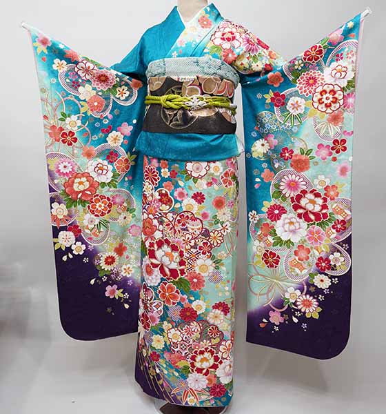 楽天市場】振袖 正絹 着物単品 仕立て上がり 百花繚乱 金刺繍