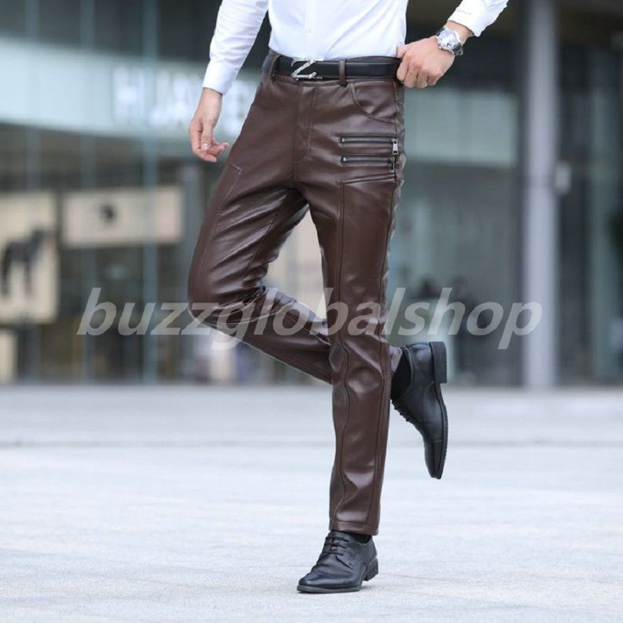 楽天市場】レザーパンツ メンズ 革パン 本革 牛革 バイクパンツ バイク