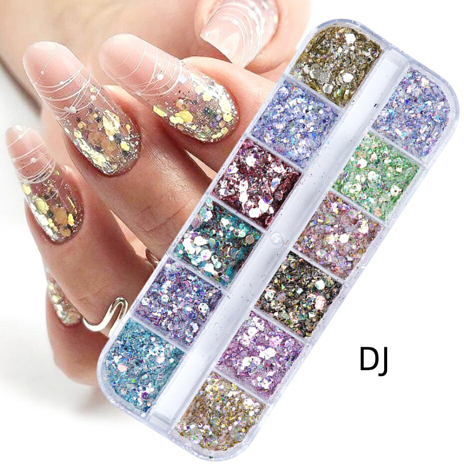 楽天市場】ミラー 虹色 ミックス 六角形 ネイル グリッター