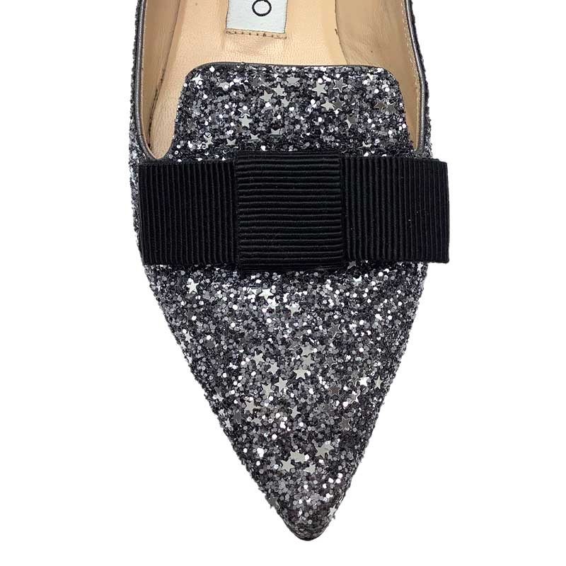 ジミーチュウ JIMMY CHOO グリッター パンプス ブラックラメ26.0 中古
