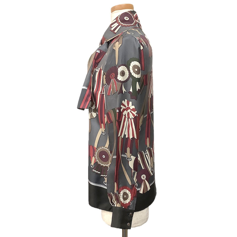 楽天市場】GUCCI グッチ ブラウス シルク グレー ブラック レッド