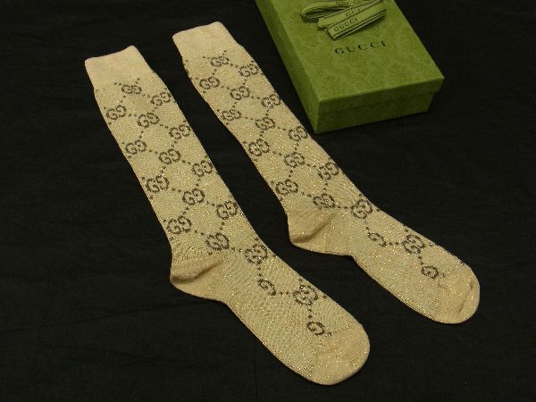 楽天市場】□新品同様□ GUCCI グッチ GG柄 ラメ ソックス 靴下