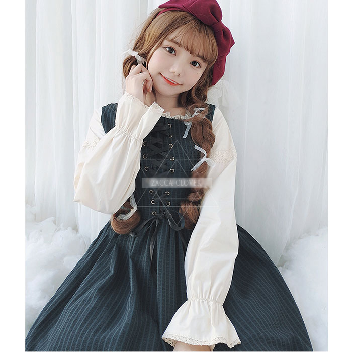 楽天市場】ワンピース レースアップ ゴスロリ ロリータ ワンピース