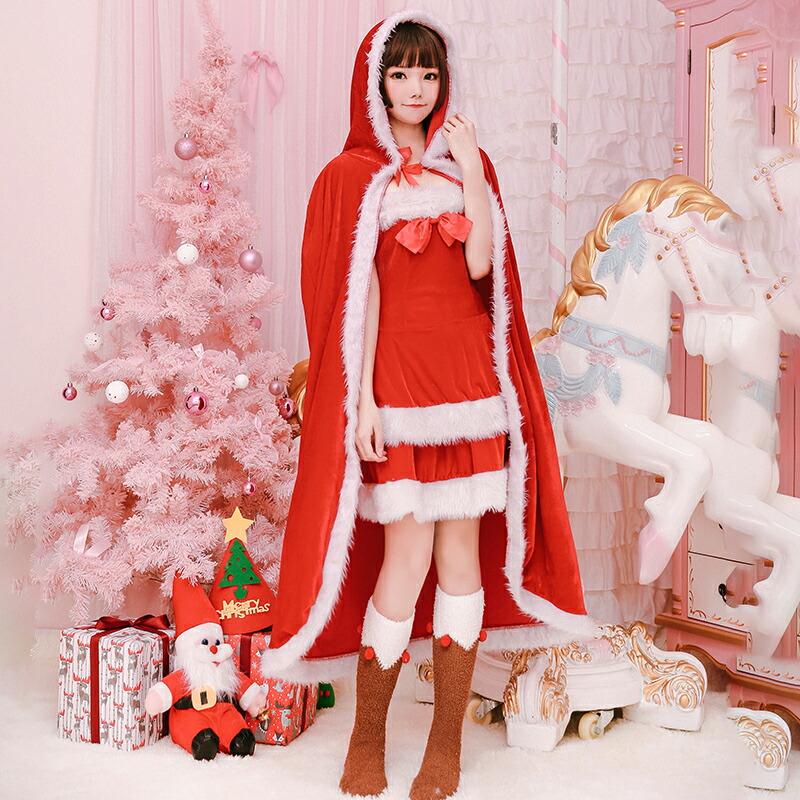 楽天市場】サンタケープ マント あったか 親子お揃い 子供 大人 サンタ