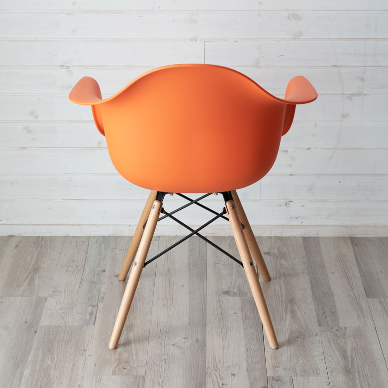 楽天市場】アームチェア 2脚セット オレンジ ブラック ホワイト