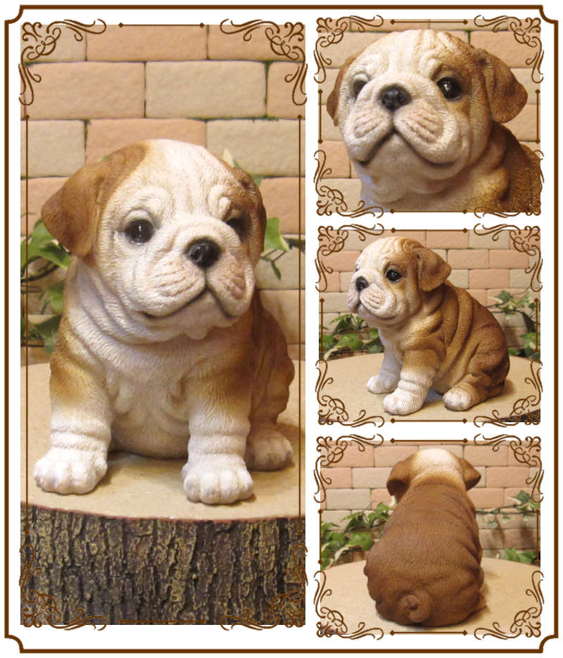 楽天市場】犬の置物 ブルドッグ お座りタイプ ワンちゃん いぬ