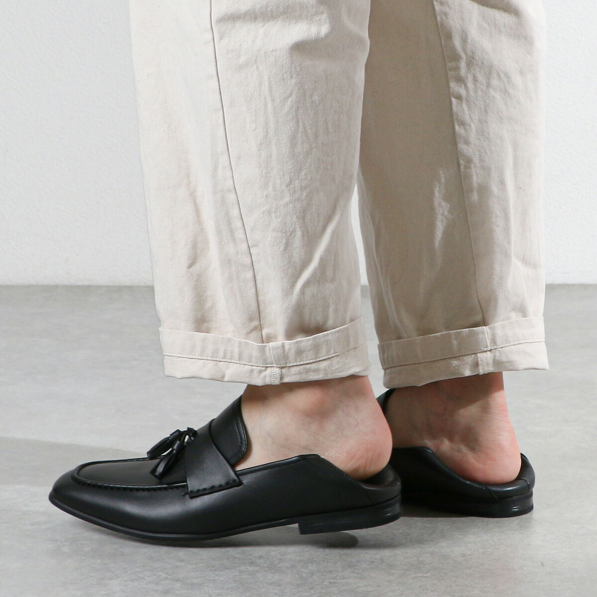 楽天市場】ローファー メンズ タッセルローファー 黒 かかとが踏める