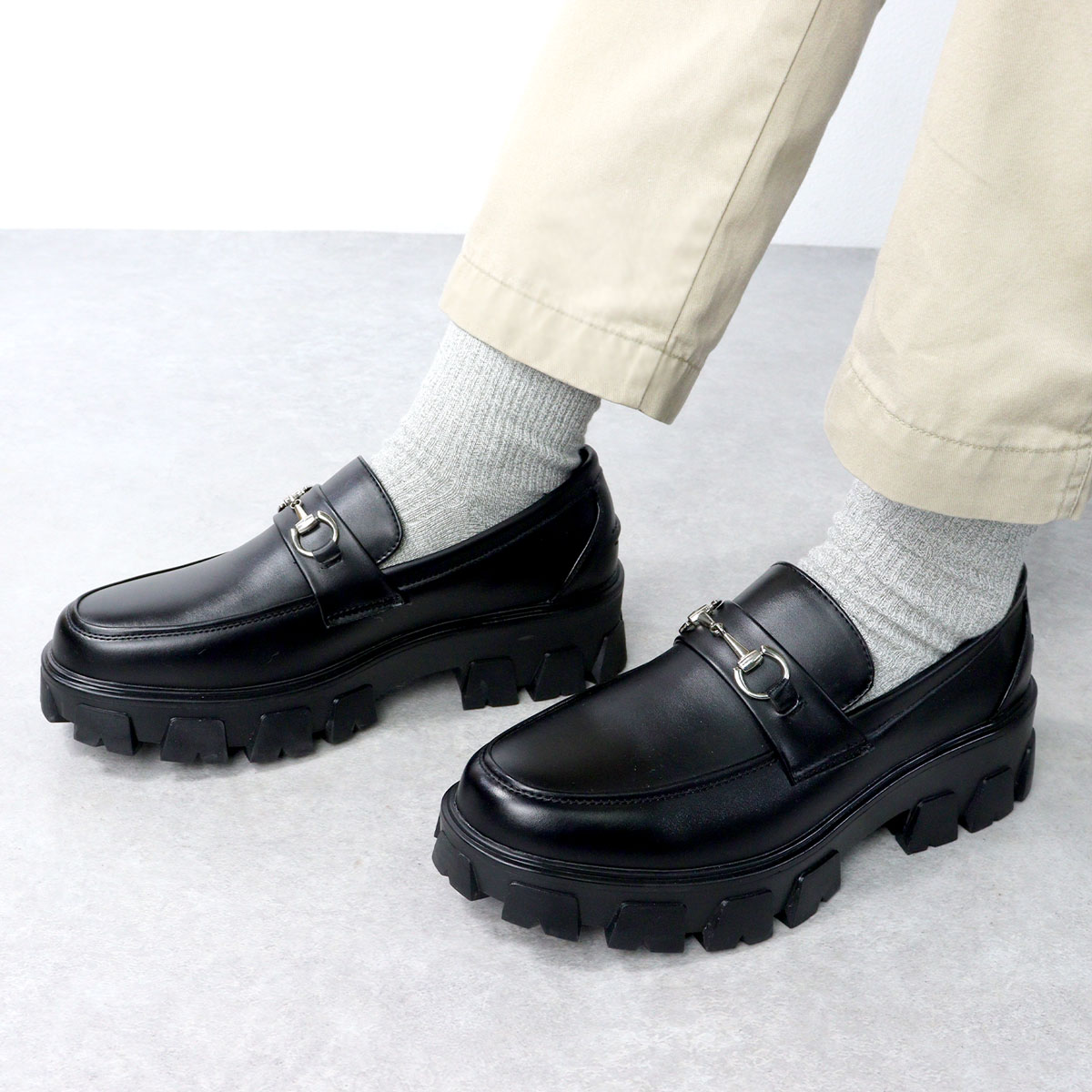 楽天市場】ローファー メンズ 厚底 5.5cmヒール ボリュームソール