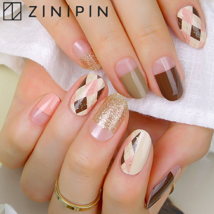 楽天市場】ネイルシール 貼るだけ アーガイル 秋 冬 色 簡単