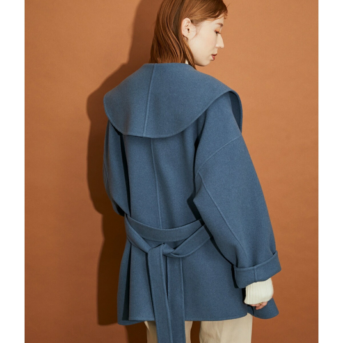 楽天市場】＜ハーフ丈＞ショールカラーリバーコート／マドモアゼル