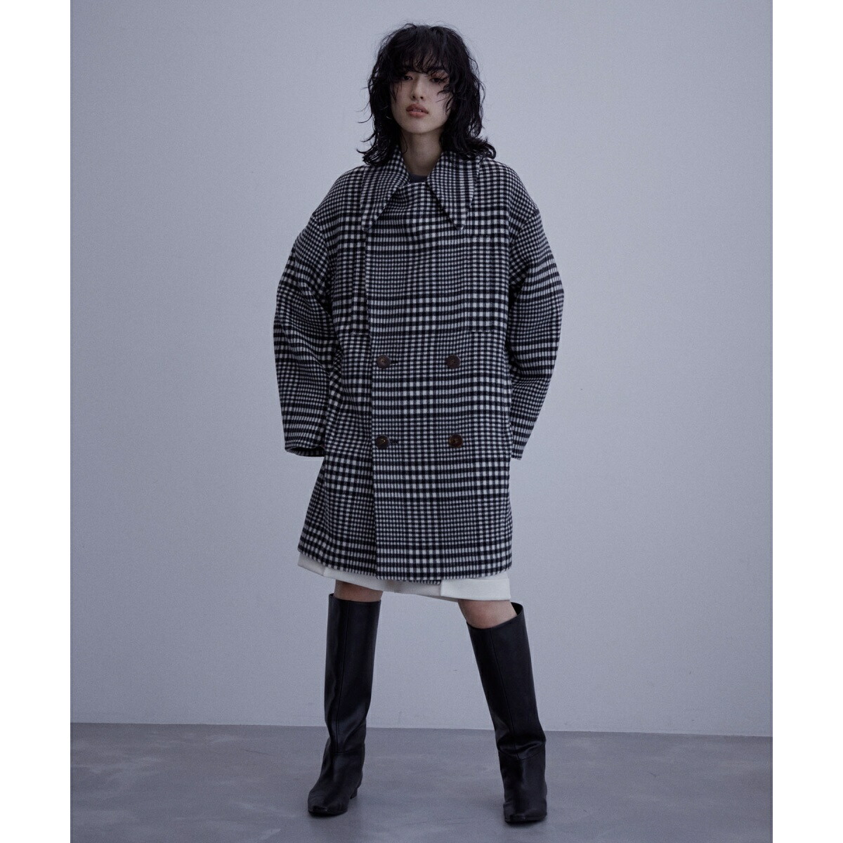 楽天市場】MANTECO ビッグラペルチェックコート／アダムエロペ（ADAM