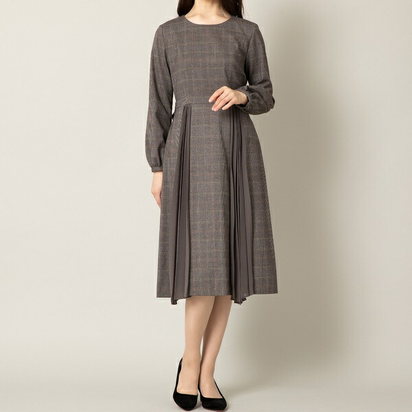 楽天市場】プリーツ切替ワンピース/チェック／ローズティアラ（Rose