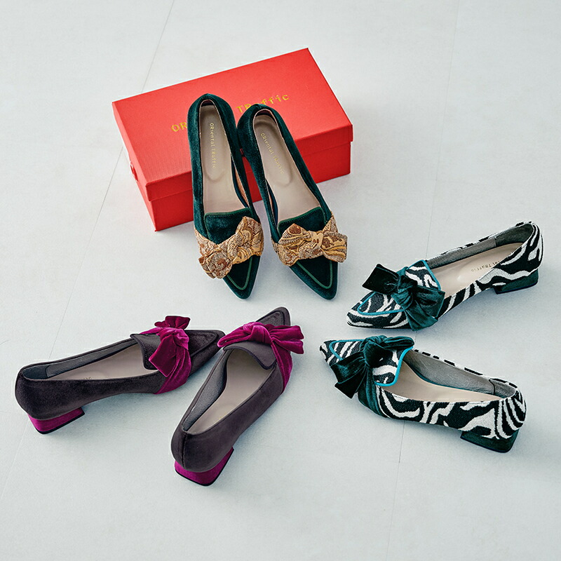 楽天市場】ベロアリボンオペラパンプス/31305／オリエンタル