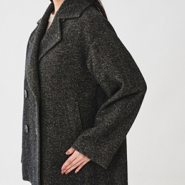 楽天市場】【日本製ゆったり】ミドル丈へリンボンPコート／アン