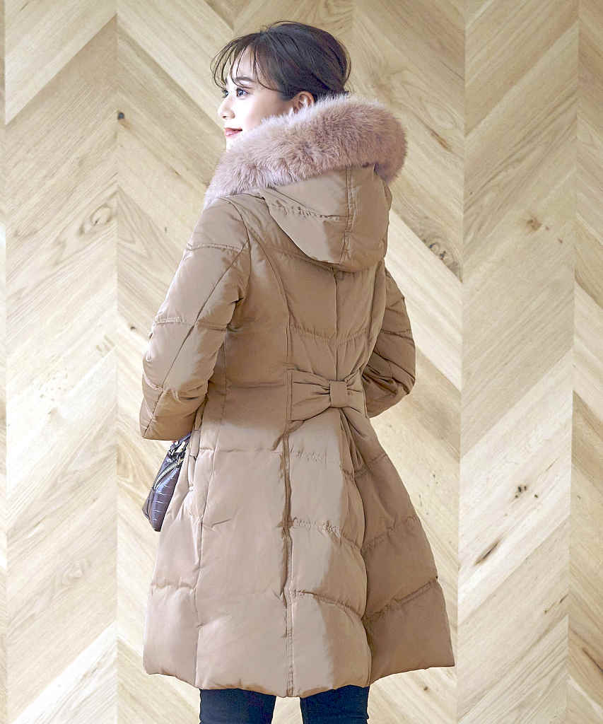 楽天市場】【S〜3L】フォックスファーバッスルスタイルダウンコート