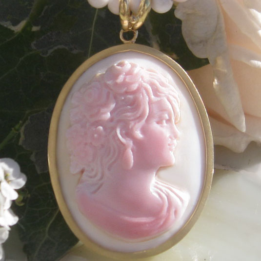 楽天市場】Maestro Aniello Pernice作 ピンク コンクシェル カメオ K18