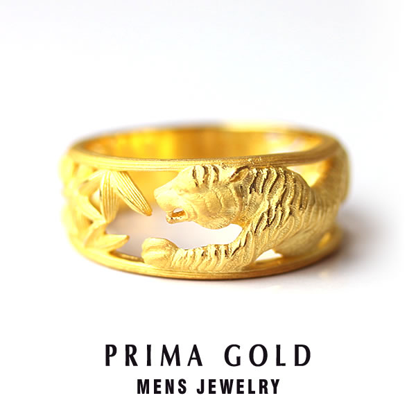 楽天市場】純金 タイガー 虎 リング 指輪 メンズ 男性 イエロー