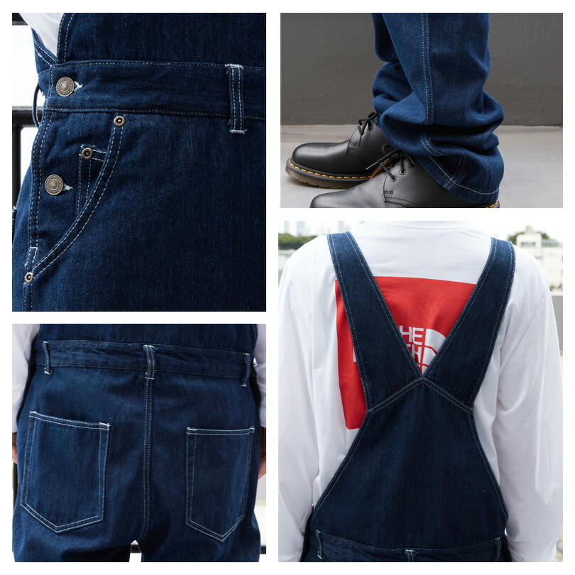 楽天市場】オーバーオール メンズ デニム【 送料無料 】全3色 新作