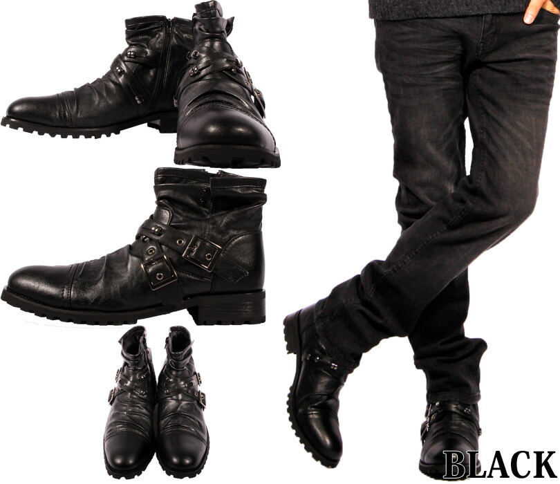 楽天市場】エンジニアブーツ メンズ ブーツ PUレザー レザー PUレザー