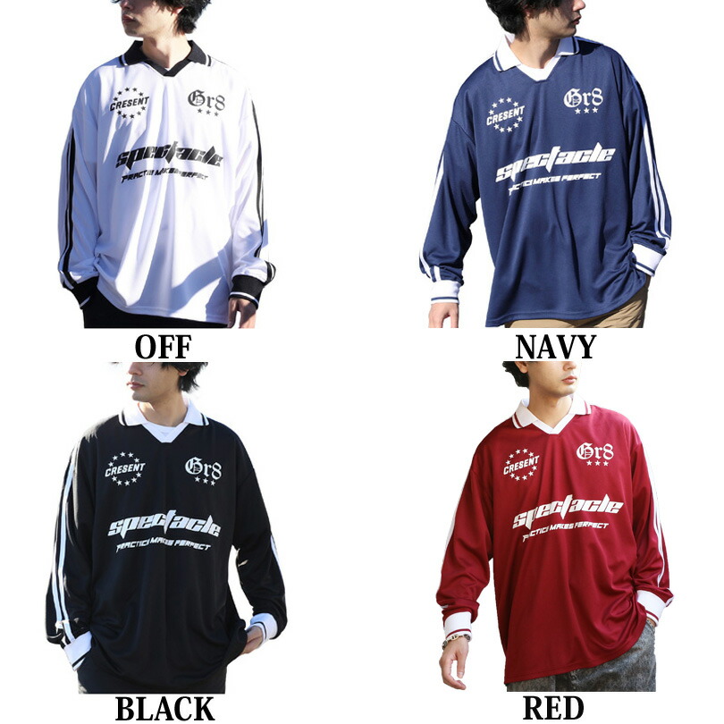 楽天市場】サッカーシャツ メンズ 長袖全4色 新作 トップスロングT