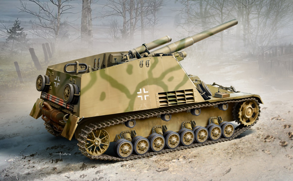1 35 WW.II ドイツ軍 Sd.Kfz.165 フンメル自走砲 極初期生産型