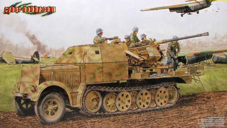 1/35 WW.II ドイツ軍 Sd.Kfz.7/2 8tハーフトラック 3.7cm Flak 37 対空