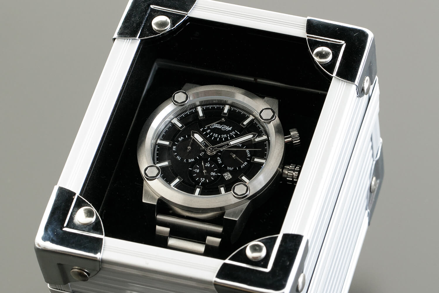 メタル&革ベルト・セット時計(Black) | トワクレ｜Trois Clefs