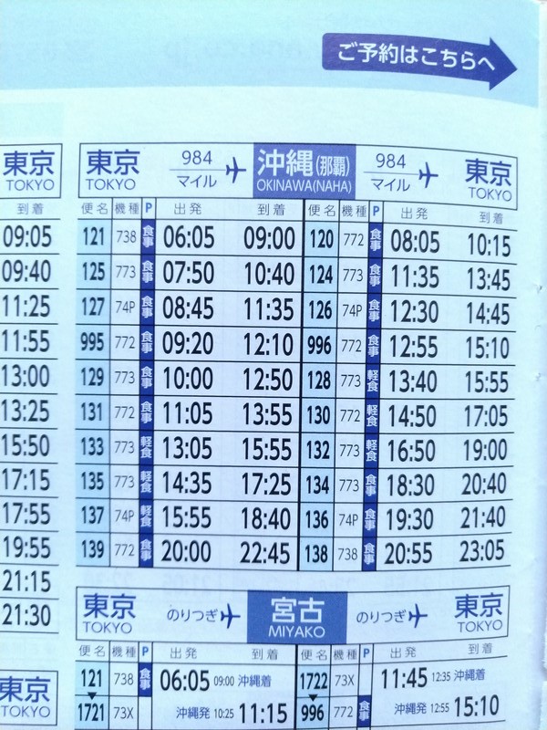 ANA時刻表の変遷 ~その1～ | 旅行のある生活