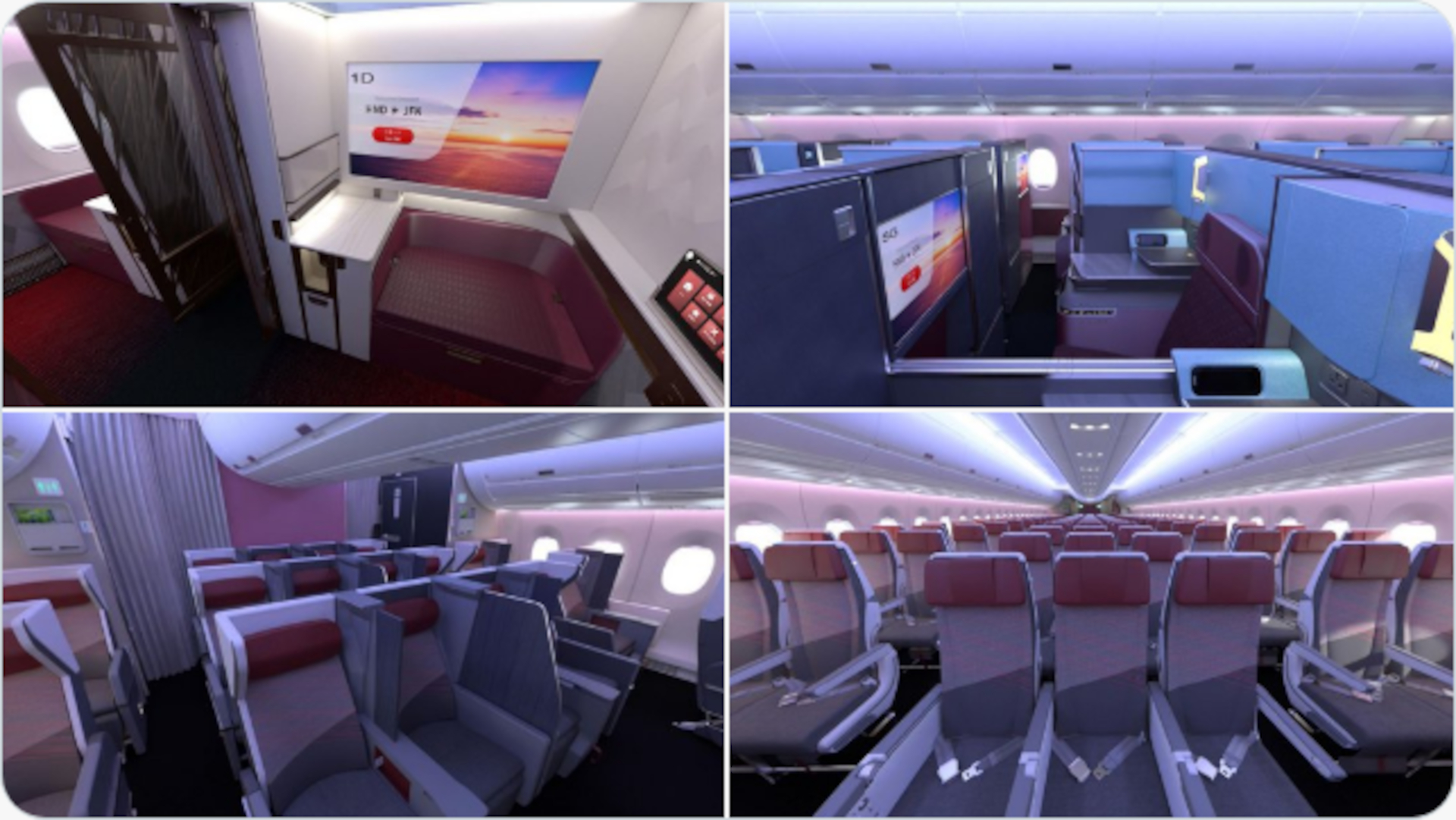 JAL、国際線新機材「エアバス A350-1000型機」の360度パノラマ映像公開