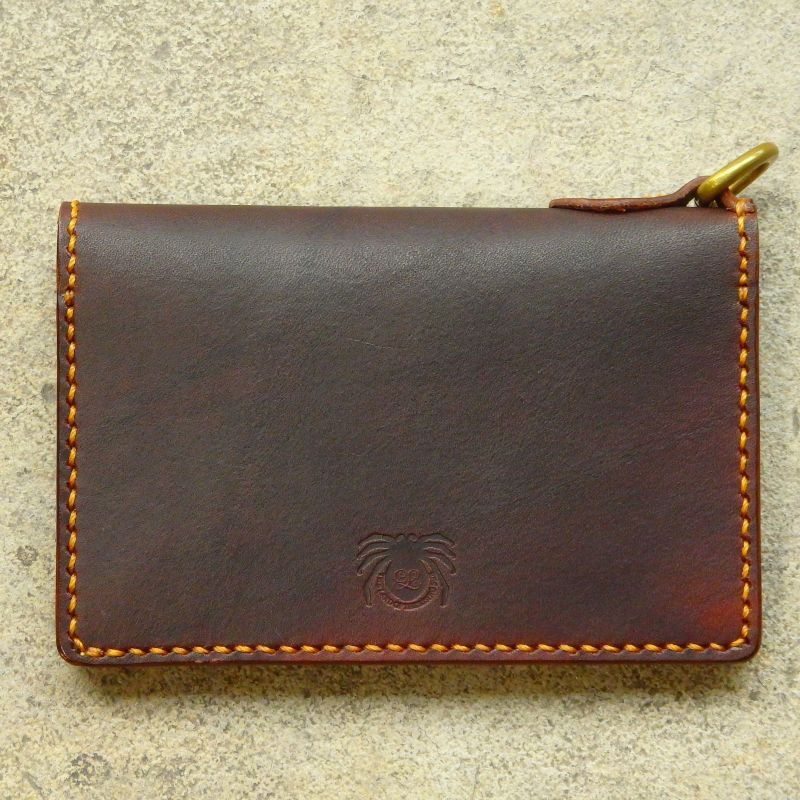 GROK LEATHER (GL BIKER WALLET MID - PLAIN) COLOR：BROWN - TRAMPS