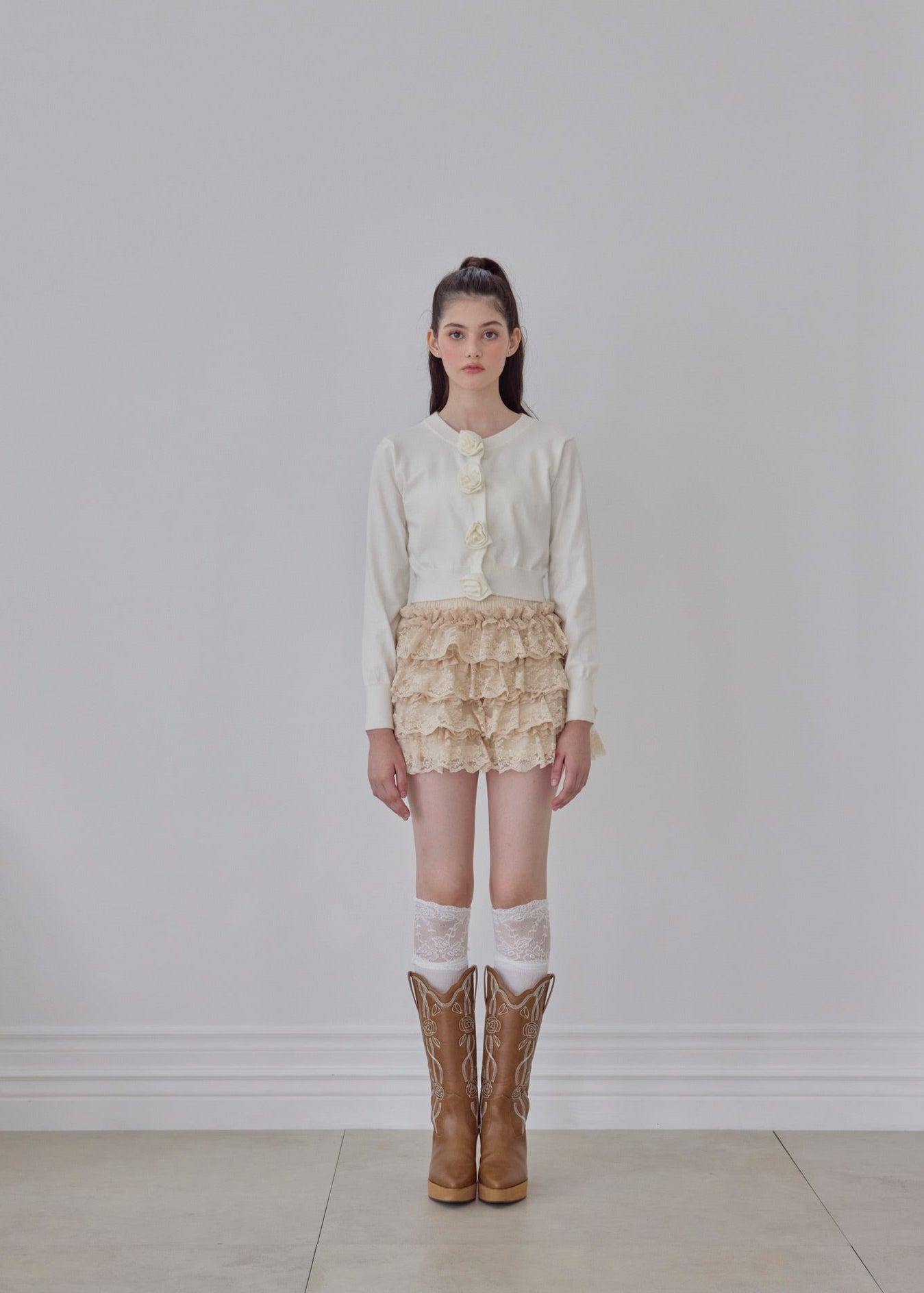 Rose flower motif cardigan – Treat Ürself