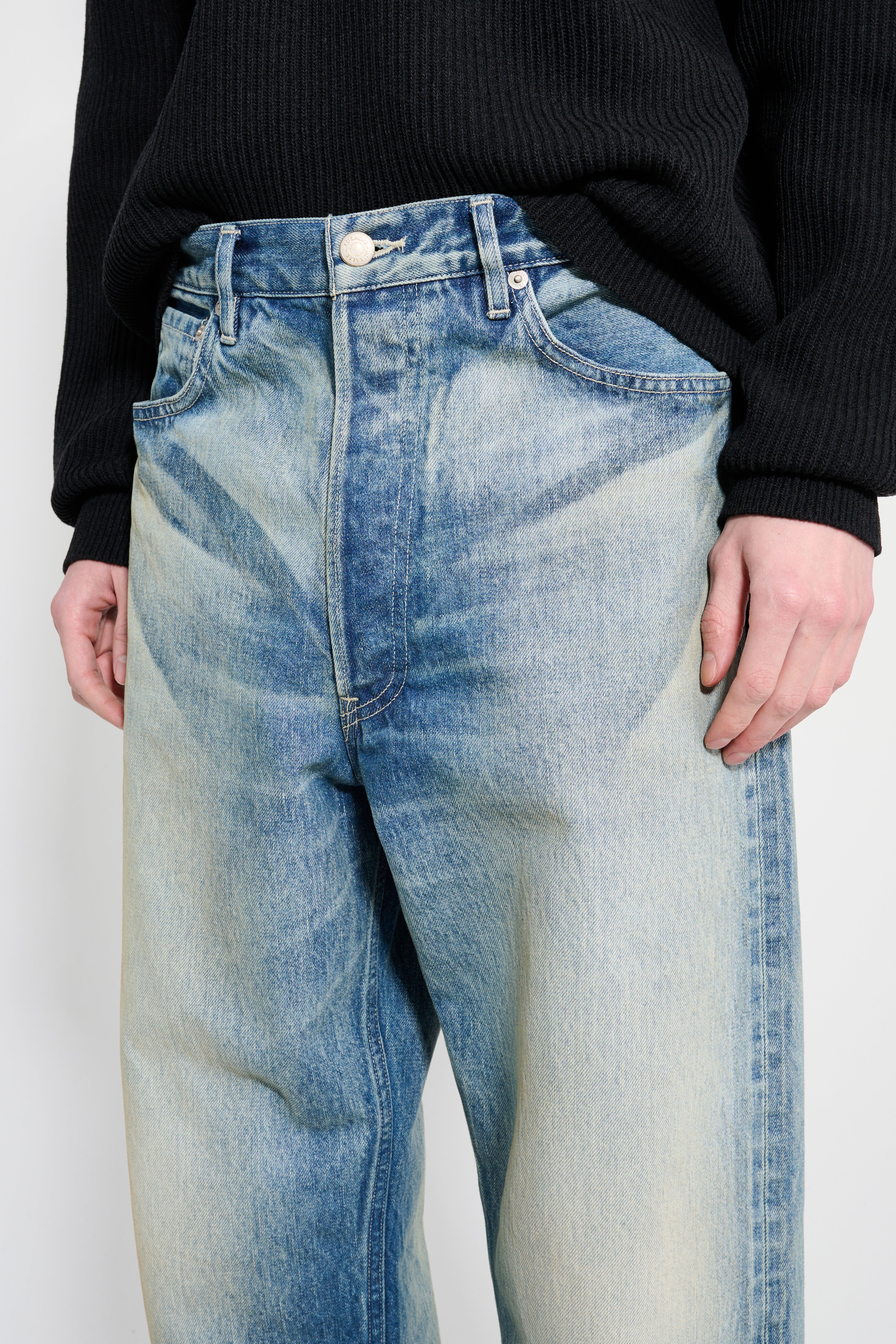 Auralee Selvedge Faded Heavy Denim Wide Pants Faded Indigo – Très Bien