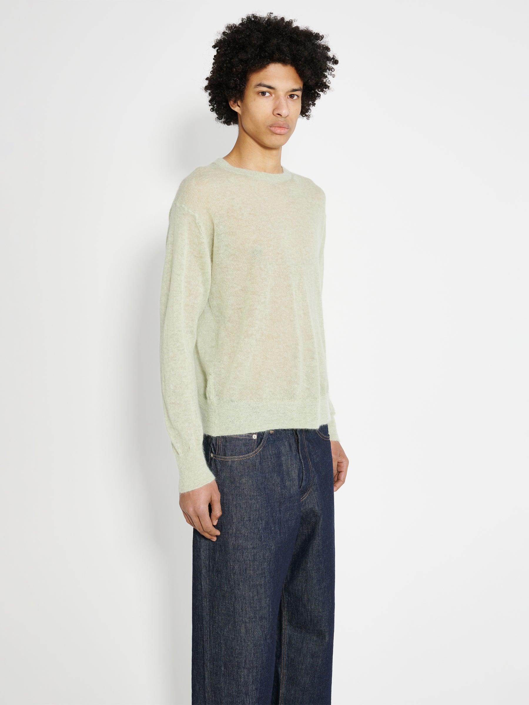 Auralee Kid Mohair Sheer Knit P/O Light Green – Très Bien