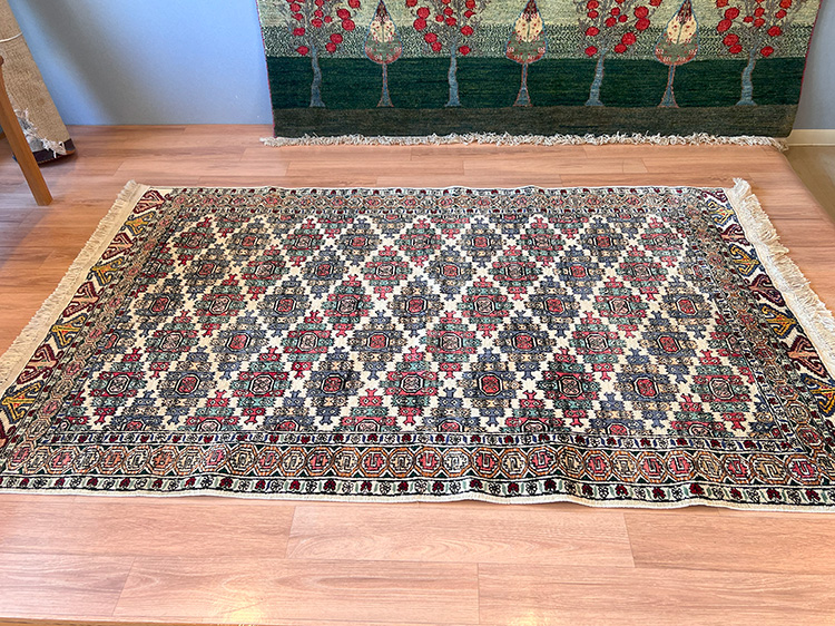 トルクメン産 オールドシルク絨毯 Size:176×112 | 大阪・豊中市の